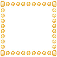 宝石のフレーム　正方形　ゴールド