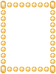 宝石のフレーム　縦位置　ゴールド