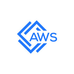 Obraz premium AWS technology letter logo design on white background. AWS creative initials technology letter logo concept. AWS technology letter design.