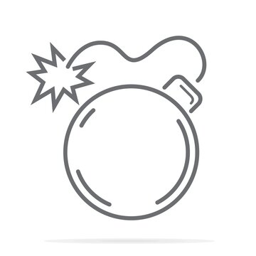 recommend clip art: Old bomb line icon, outline vector sign, linear style pictogram isolated on white. Symbol, logo illustration. Editable stroke