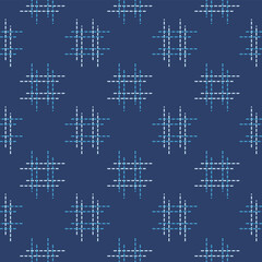 Fototapeta premium Japanese Cross Shape Square Vector Seamless Pattern