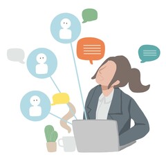 Business people making connection to social vector illustration, business concept	