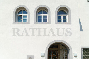 Fototapeta na wymiar Town Hall Of Eschbach South Germany