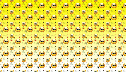 seamless pattern with face emoji, emoji icon seamless pattern design for fabric print in yellow gradient color