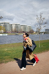 Fototapeta premium person with suitcase