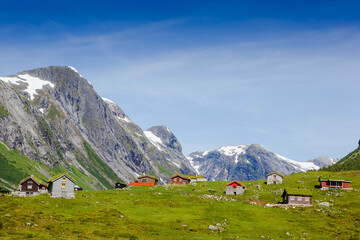 Country houses in village in Norway