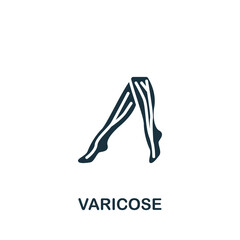 Varicose icon. Monochrome simple Deseases icon for templates, web design and infographics