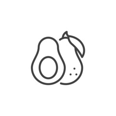 Avocado fruit line icon