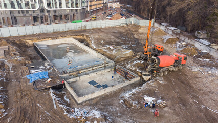 construction of a large city swimming pool