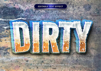 Realistic dirty texture text template editable effect