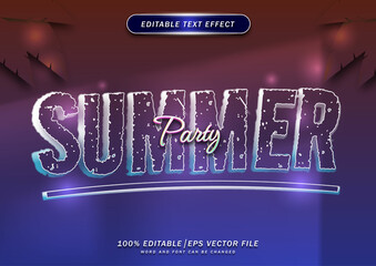 Elegant summer party text template editable effect