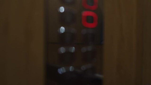 elevator bokeh button red 10