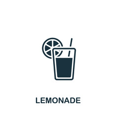 Lemonade icon. Monochrome simple Drinks icon for templates, web design and infographics