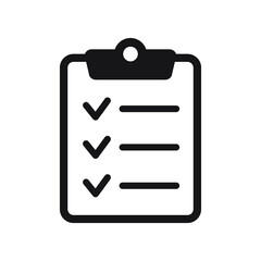 Clipboard icon. Checklist icon of an approved document. Project completed. Tasks vector icon. Task completed.