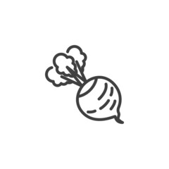 Radish vegetable line icon