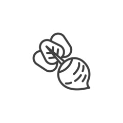 Beetroot vegetable line icon