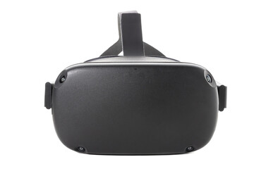 VR glasses with four external cameras isolated on white background. Front view. Virtual reality...