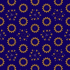 Dark blue pattern with hexagon concept inspired of middle eastern traditional style