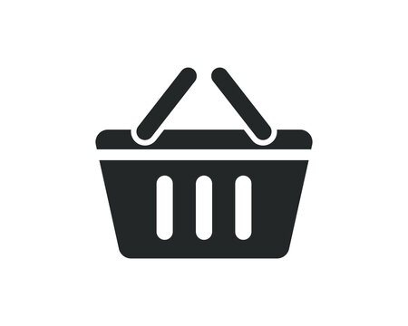 Web store shopping basket cart icon shape button. Internet shop buy logo symbol sign. Vector illustration image. Isolated on white background.	
