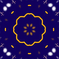 Dark blue pattern with hexagon concept inspired of middle eastern traditional style