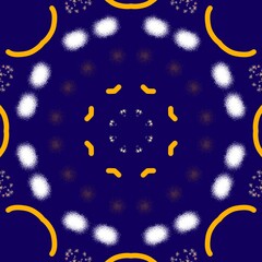 Dark blue pattern with hexagon concept inspired of middle eastern traditional style