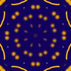 Dark blue pattern with hexagon concept inspired of middle eastern traditional style