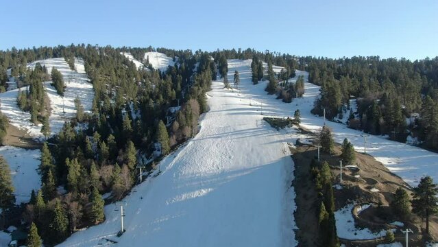 Big Bear Ski Resort Aerial Shot San Bernardino Mountains R California USA