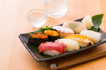 お寿司と冷酒