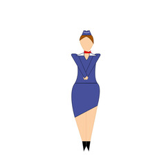 Airline stewardess minimalistic ilustration vector
