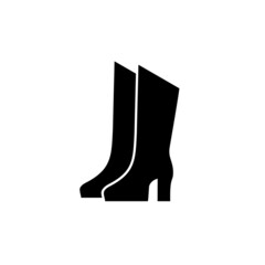 Silhouette of a woman's boot icon isolated on white