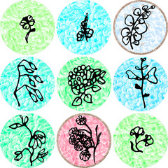 Key chain Sublimation Design.A set of round keychains.Colorful abstract design. Round shape texture for key chains. Printing on key chains.