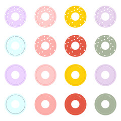 donut vector set isolated on white background