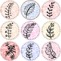 Key chain Sublimation Design.A set of round keychains.Colorful abstract design. Round shape texture for key chains. Printing on key chains.