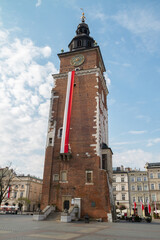 Town Hall Tower (Wieża Ratuszowa Kraków) on Main Market Square in the Old Town district of...