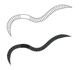 Worm icon. Earthworm symbol. Vector illustration image.