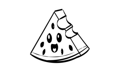 Summer Time Creative Fruit design. Children Color Book Cover Illustration For Print. Use as poster, card, flyer or T Shirt