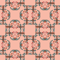  Sample pattern for fabrics, interiors, ceramics and furniture in the Arabian style.