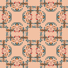  Sample pattern for fabrics, interiors, ceramics and furniture in the Arabian style.