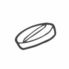 White pills. Doodle style. Vector sketch