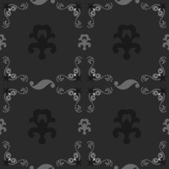  Pattern seamless monochrome in gray tones  in Arabic, Asian style.