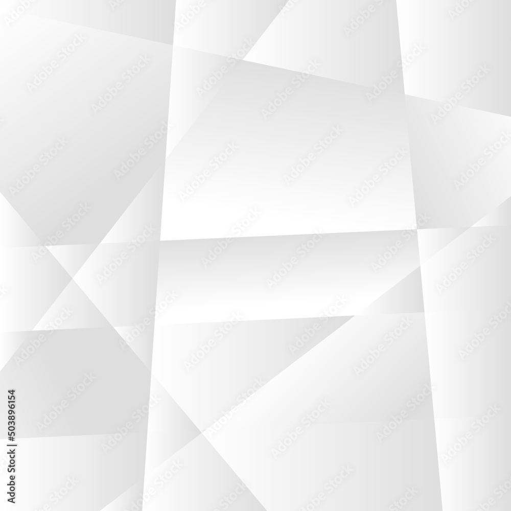 Poster Abstract white and gray gradient background. Modern minimalist design. Vector illustration with simple shapes like circle, square, rectangle. Monochrome light 3d futuristic design