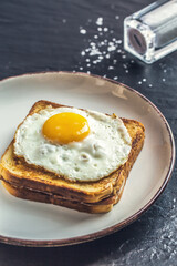 Egg Toast on White Plate