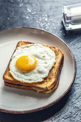 Egg Toast on White Plate