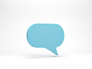 Fototapeta premium 3D rendering, 3D illustration. Chat bubble icon isolated on white background. Design element for social media, messages or comment.