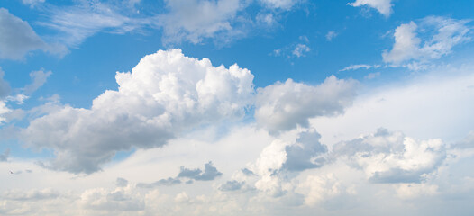 weather concept. blue sky with white clouds in daylight