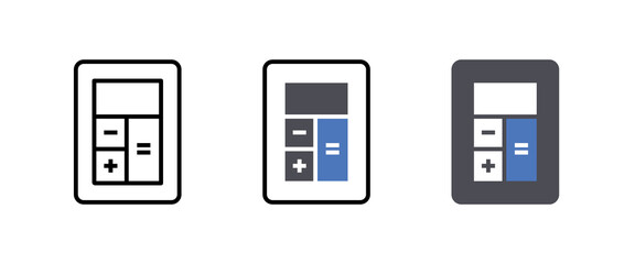 Calculator icon vector. Savings, finances sign isolated on white, economy logo, illustration, editable stroke, flat design style isolated on white