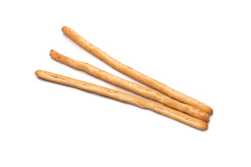 Bread sticks isolated on white background.