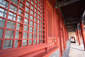 Wooden windows of the Forbidden City Palace