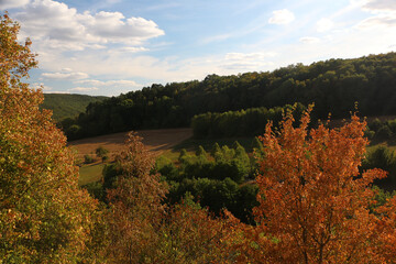 Fototapeta premium In the countryside around the tauber valley outside frankfurt in South Germany