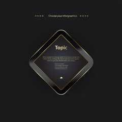 A Gold OPtion buttons template design for chart objest style and llevel illustration for business and finance template